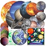 UNTOLD PLANETS 200+PCS Glow in The Dark Stars and Planets for Ceiling, 3D Realistic NASA Space Decor Dwarf Planets Pluto Moon Sun, Solar System for Kids Wall Decals, Boys Room Decor, Christmas Gift