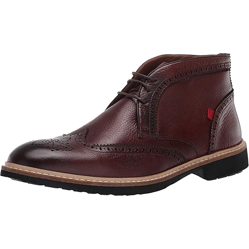 Marc Joseph New York Men's Leather Luxury Ankle Boot with Wingtip Detail
