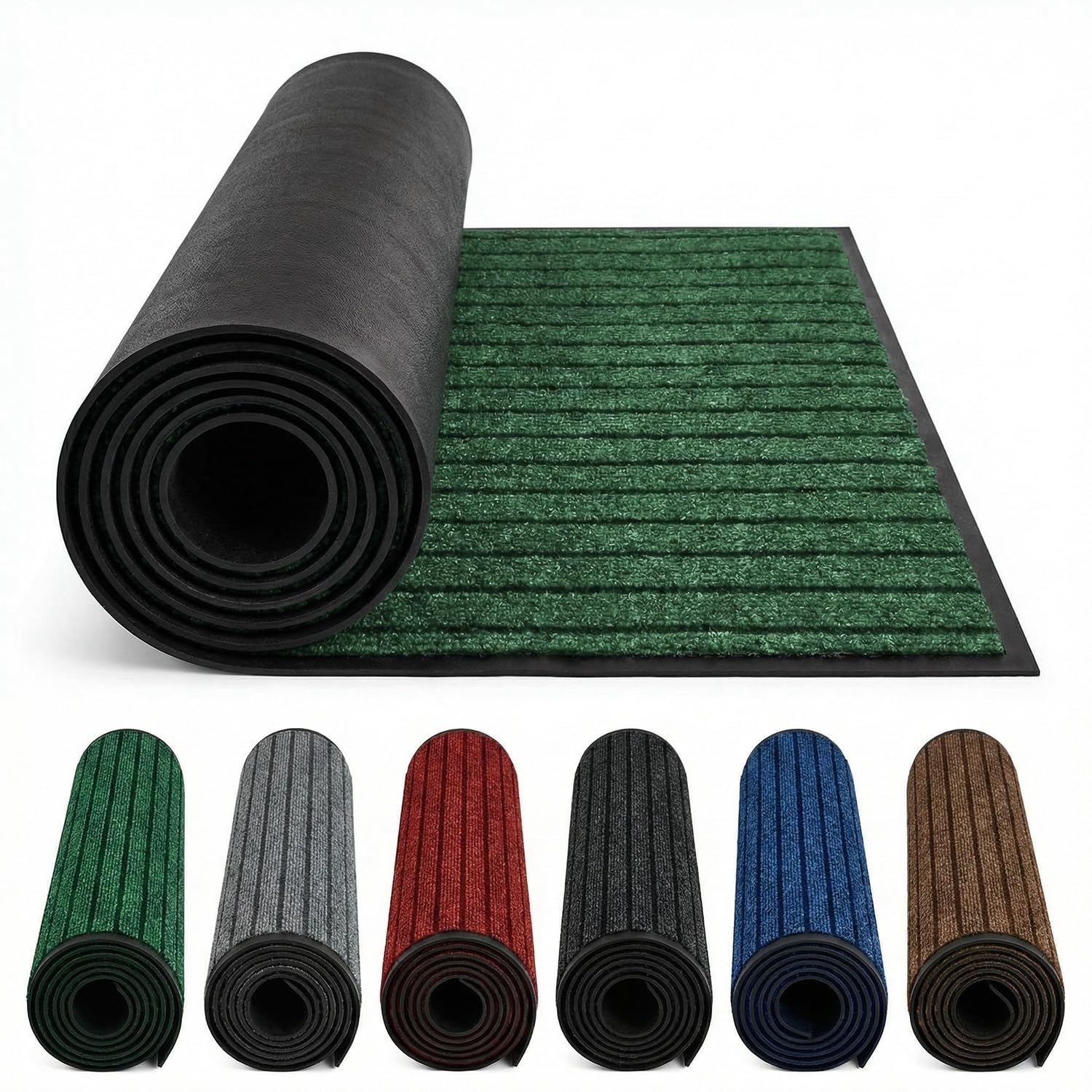 Non-Slip Washable Door Mat - Indoor Kitchen Rug for Front Entrance - Heavy Duty Rubber - Green - 40 x 60 cm โ image 1