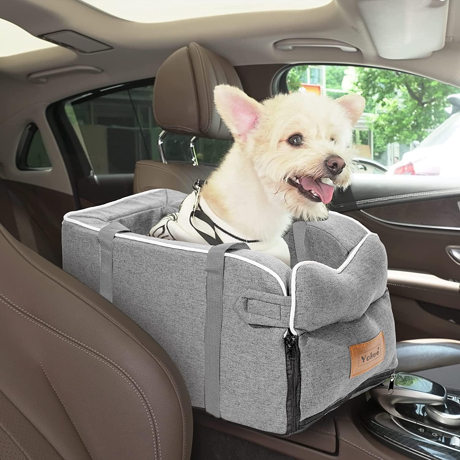 Yokee Dog Car Seat Dog Booster Car Seat Center Console Car Dog Seat
