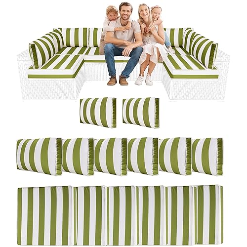14 Piece Outdoor Sectional Cushions, Water-Resistant Outdoor Sofa Cushions Replacement,