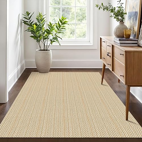 Miniatura 52 de IOHOUZE Alfombra lavable de 4 x 6 pies con parte trasera de goma antideslizante tejida para interiores y exteriores, alfombra para entrada