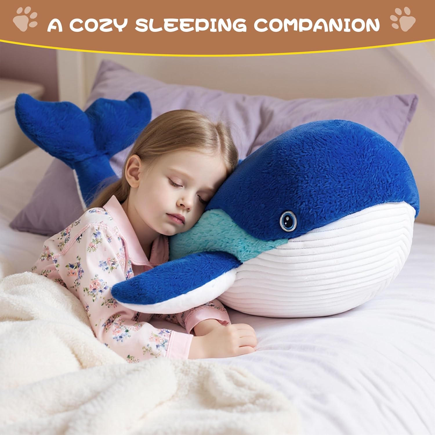4.4 lb Weighted Whale Shark Stuffed Animal, 27.5" Giant Huggable Plush Toy, Big Soft Ocean Toys, Large Cuddly Gift for Baby, Kids, Boyfriend Girlfriends on Birthday
