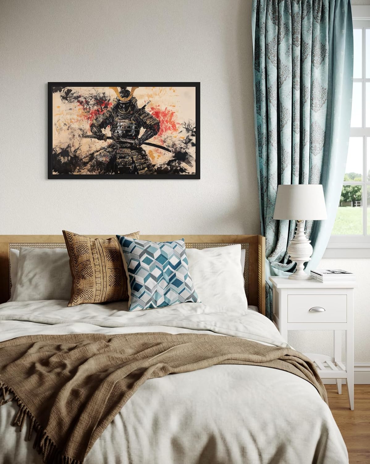 Samurai Warrior Wall Art Print Poster, Vintage Japanese Traditional Japan Paintings for Bedroom Playroom Study Room Decor 207 (Samurai Warrior, 24 x 36 inches, Unframed)