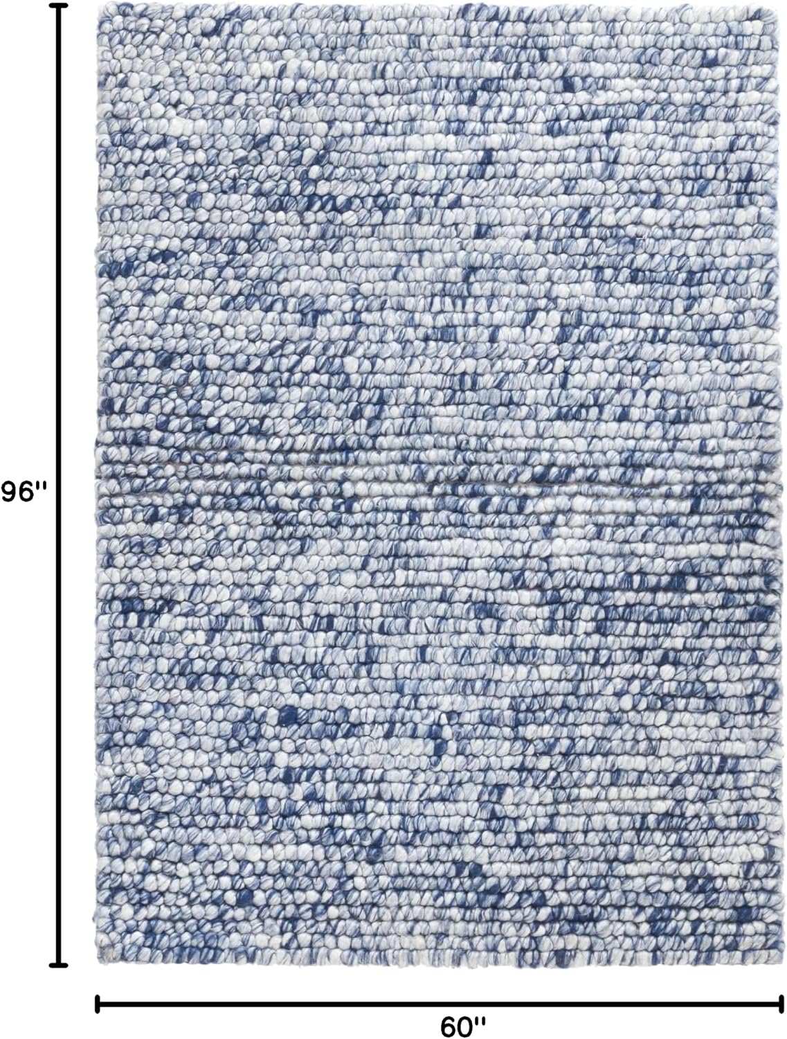 Dash and Albert Niels Navy Handwoven Wool/Viscose Rug, 5 X 8 Feet, Blue Solid Pattern - Premium Luxury Hotel Quality Soft Breathable Hypoallergenic Machine Washable Easy Care All Season