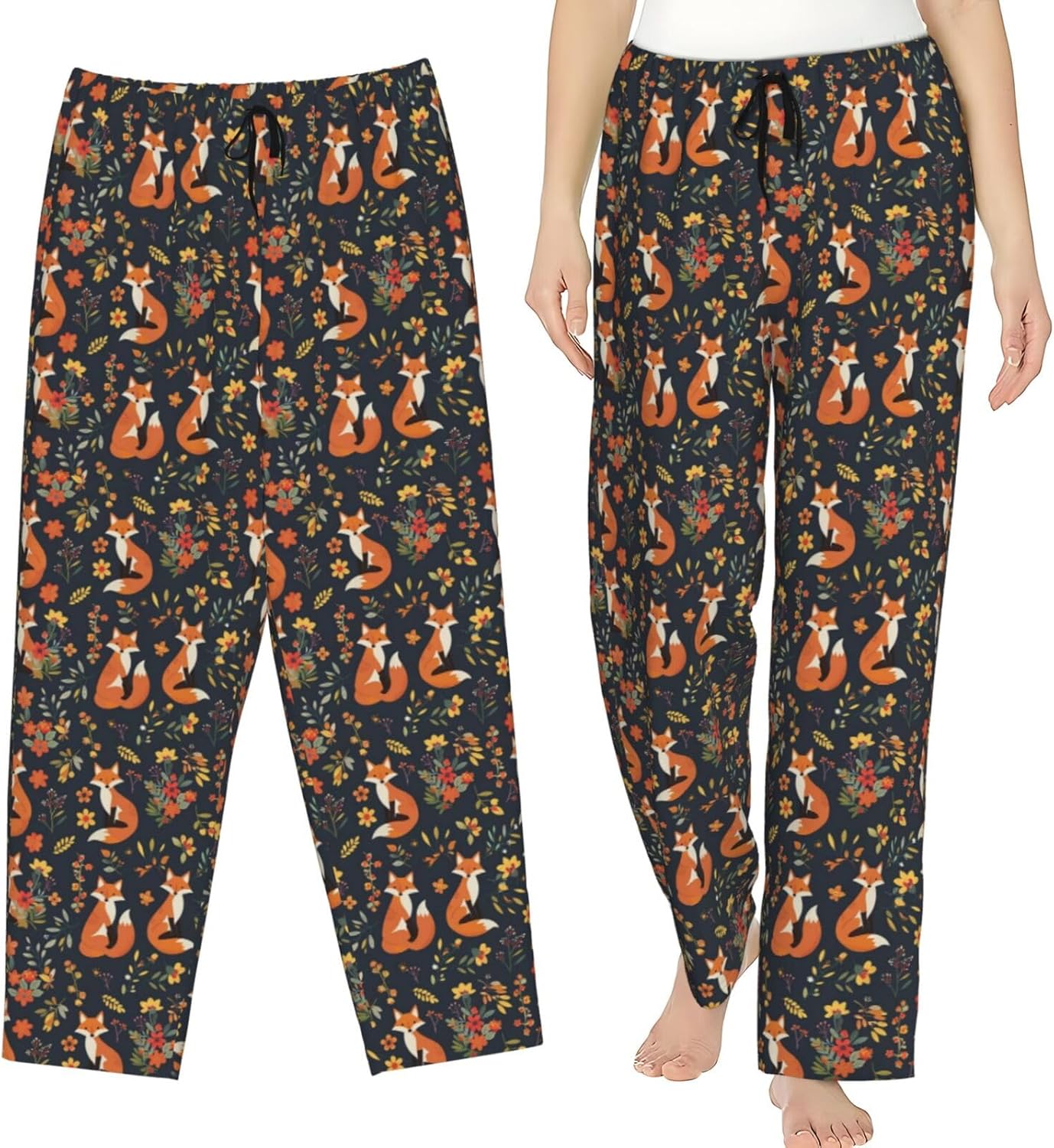 Women Comfy Pajama Pants Stretch Sleepwear Lounge Pants With Pockets & Drawstring - Image 2
