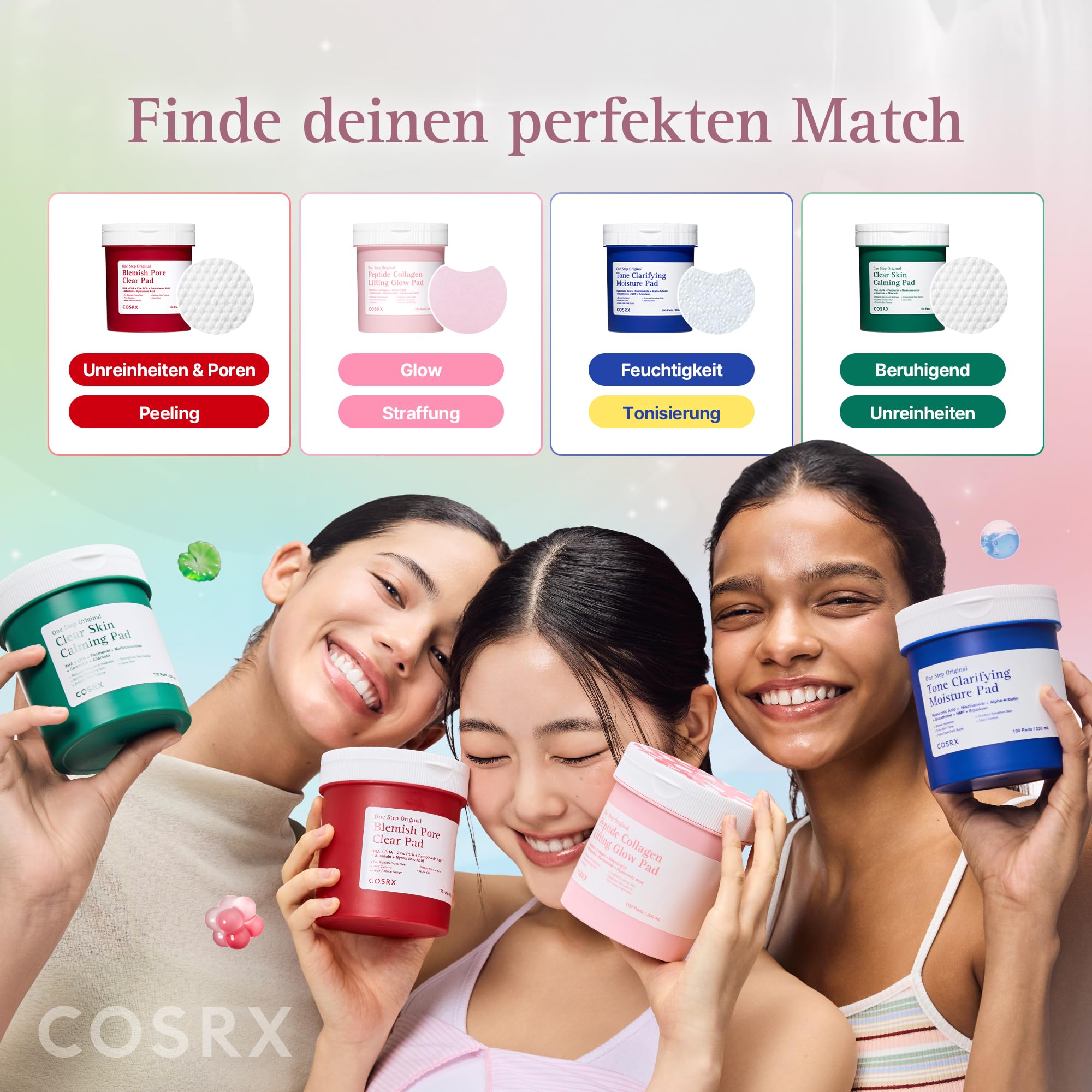 COSRX OneStep Original Tono Clarifying Moisture Pad, 100 almohadillas, Daily Toning Pad for Skin Texture & Hydration & Evening Skin Tone with Arbutin, Glutatione & 12 Hyaluronic Acids, Korean Skin