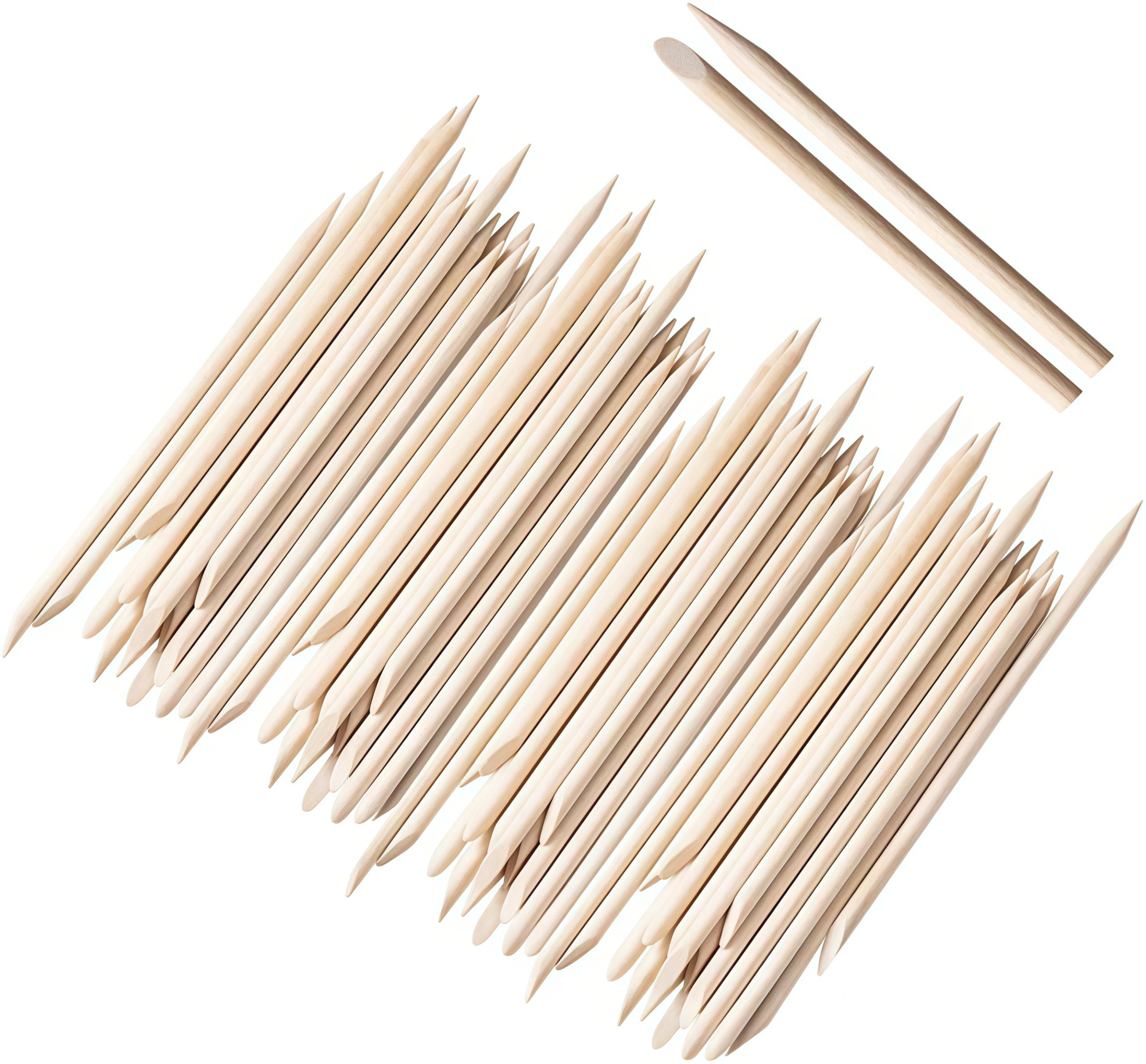 200 Pezzi Bastoncini di Legno Arancio per Unghie Arte Manicure Bastone per Spingi Nail Art Multifunzione Cuticola Strumento di Manicure DIY