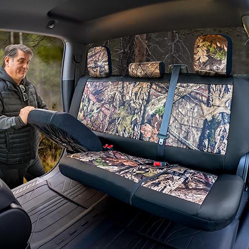 Mossy Oak - Funda de Asiento de Banco de Camión Camuflada para Todas las Camionetas Pickup Silverado F-150 Ram Sierra Titan Tundra de Tamaño