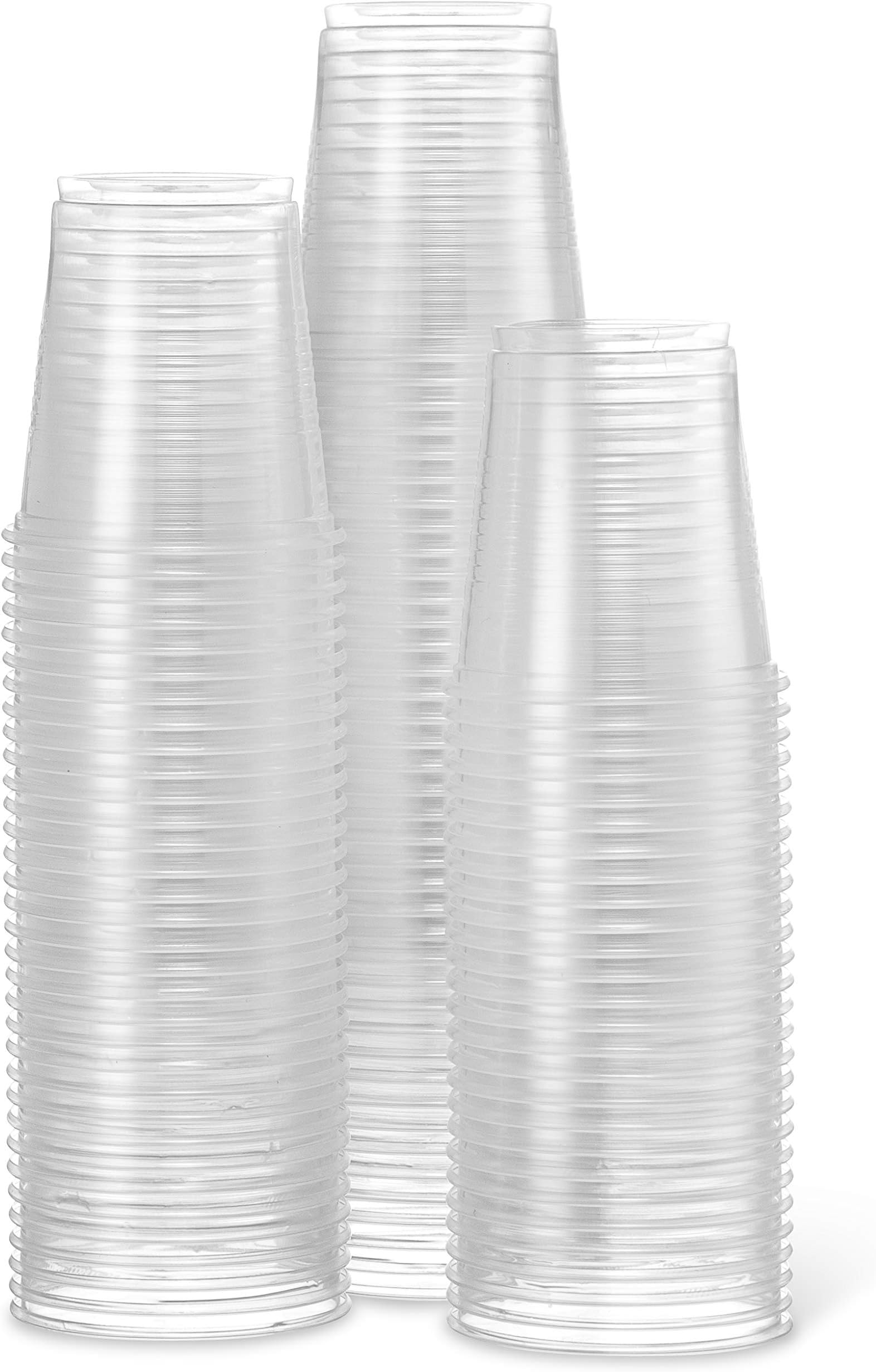 Settings [300 Cups] 3 Oz Clear Plastic Disposable Reusable Cups For Drinking, Bathroom, Rinsing, Tests, Medication, Party, Home, Office, Water, Juice, 3 Packs