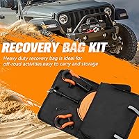 Vista 5 de BUNKER INDUST Kit de recuperación de correa de remolque resistente, correa de enganche de 3 pulgadas x 30 pies, 30,000 libras + receptor de enganche