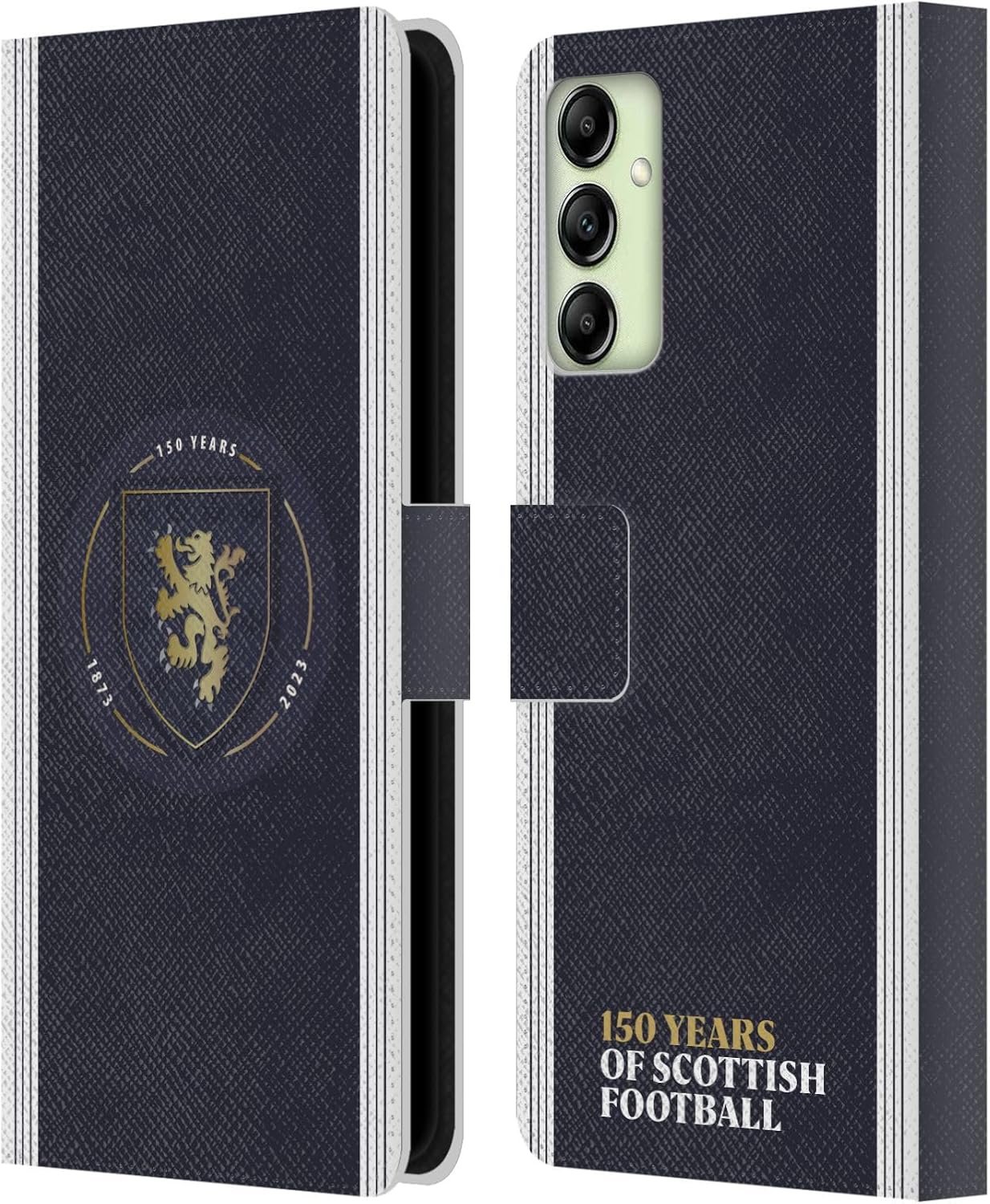 Head Case Designs Officially Licensed Scotland National Football Team Stripes 150 Years Leather Wallet Case Compatible with Samsung Galaxy A14 5G