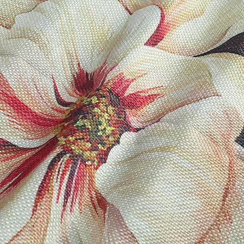 Miniatura 4 de Bonhause Juego de 4 fundas de almohada florales de 20 x 20 pulgadas, fundas de almohada decorativas de flores de peonía roja y blanca, fundas de