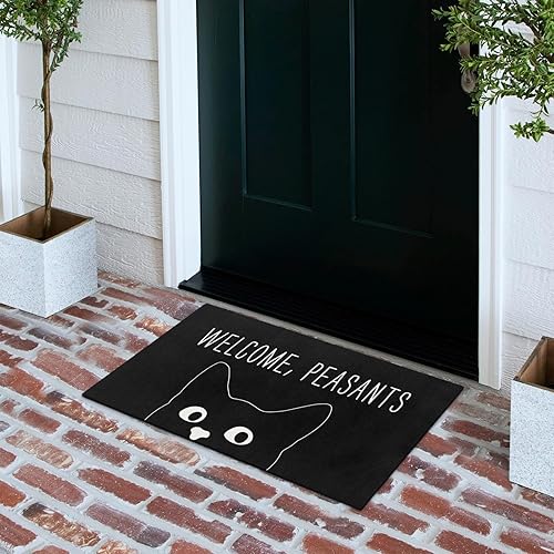 Miniatura 7 de Arttown Felpudo de bienvenida campesinos, 17 x 30 pulgadas, divertido felpudo decorativo para el hogar, parte trasera de goma antideslizante y