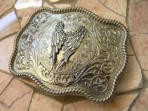 Miniatura 2 de Silver Angel Wings, Metal Biker Belt Buckle