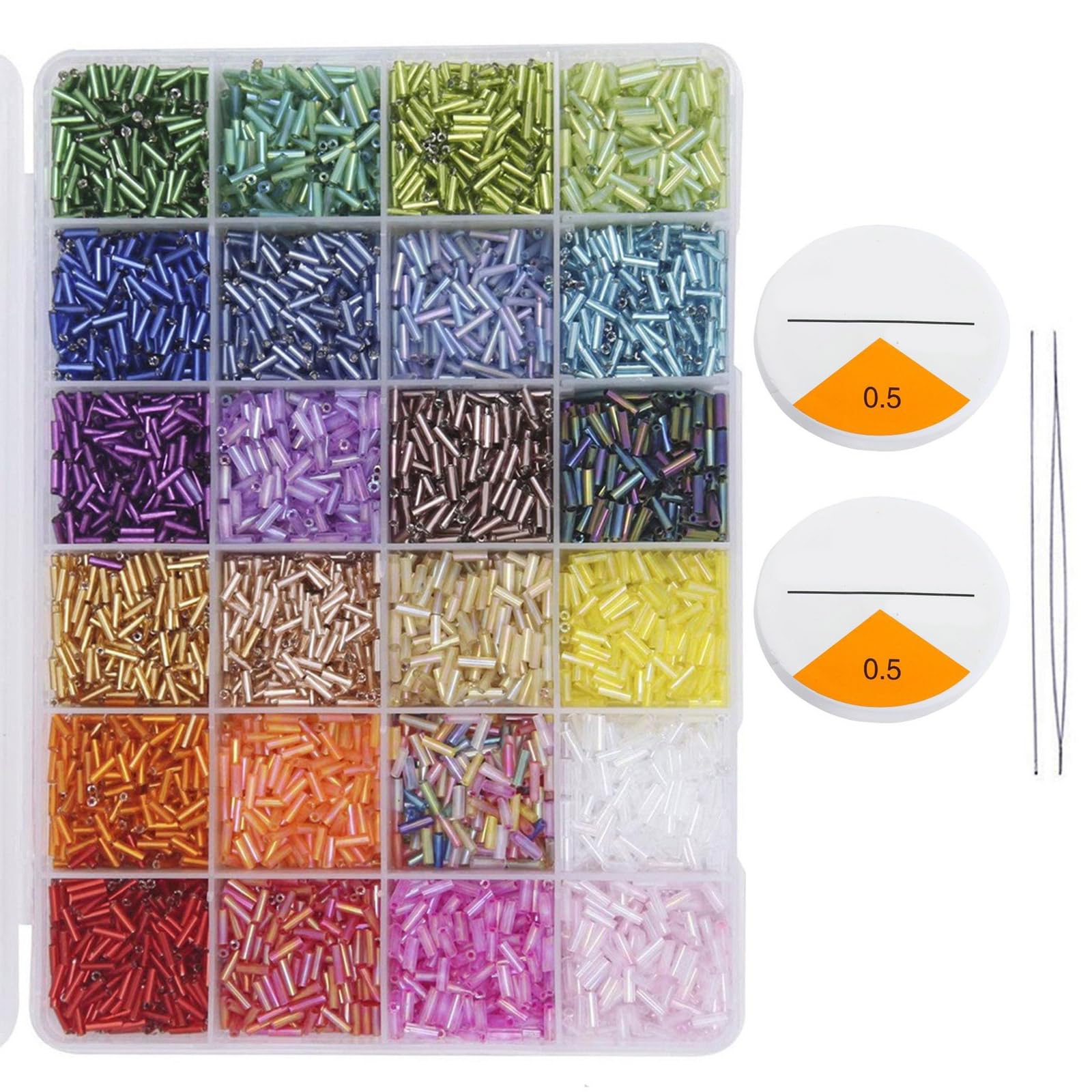 Perline in vetro con tromba, colori assortiti per la creazione gioielli, include cordino cristalli per bracciali e collane, collezione perline per gioielli