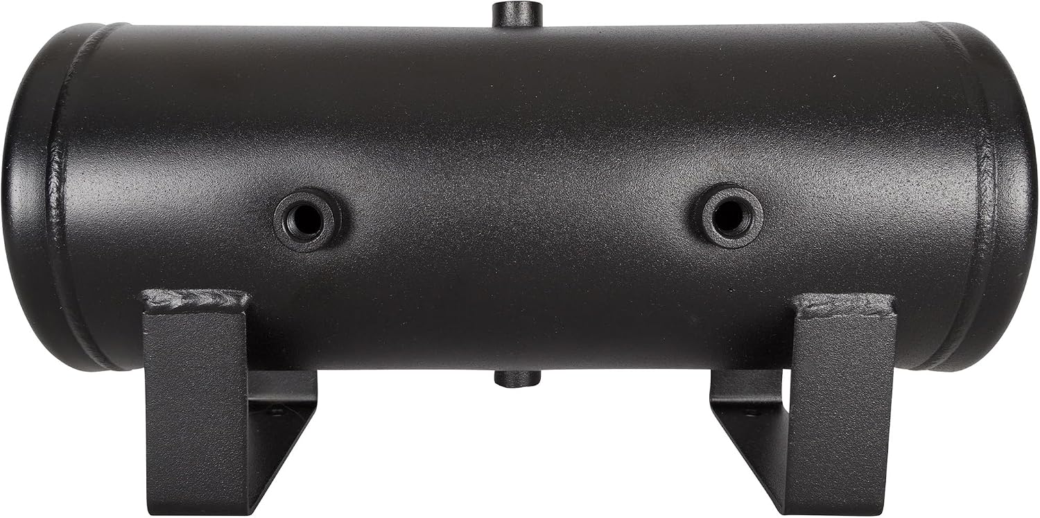 HornBlasters USA Made 2-Gallon (7.5 Liters) 6 Port Steel Air Tank - Powdercoat Finish - (Four 1/4" Ports & Two 1/2" Ports)
