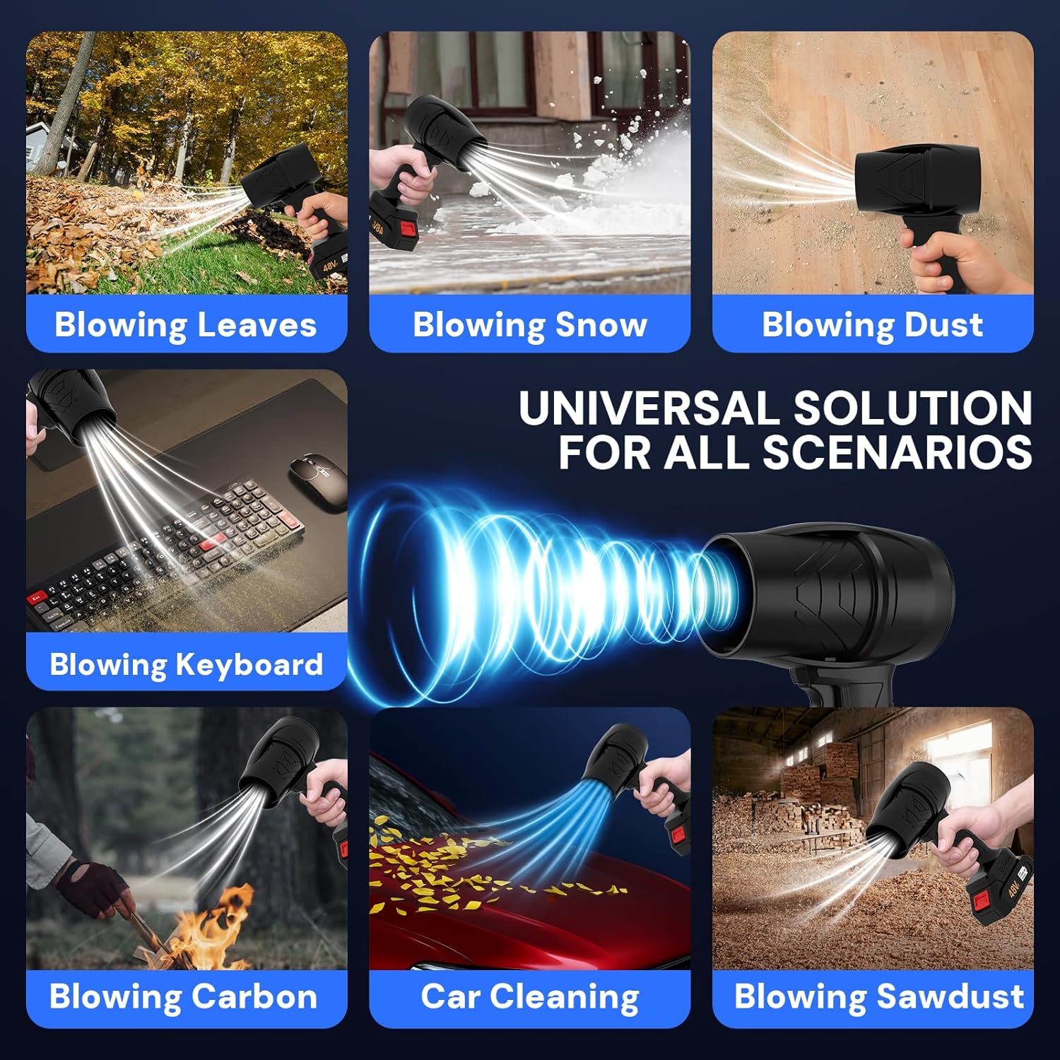 Turbodry 13000RPM Cordless Car Dryer & Turboglass Blower – Dual Batteries, Fast Charging, Lightweight Air Blower for Patio Lawn Care Blowing Leaves Dust Snow Cleaning Camping Automotive