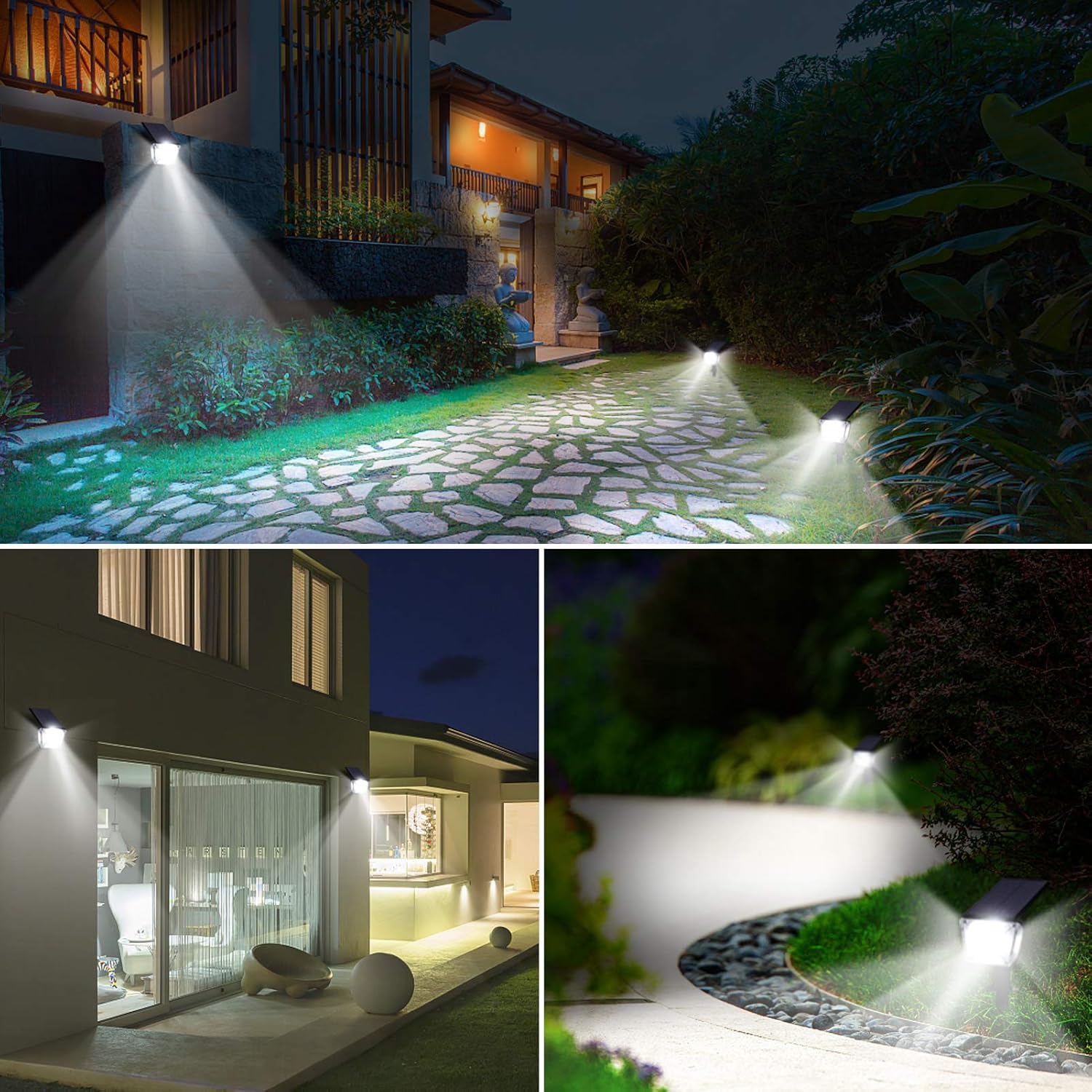 Big Sale Solar Spot Lights Outdoor, OKYUK 96 LEDs Solar Landscape Spotlights Adjustable, IP65 Waterproof Solar Powered Garden Lights 2-in-1 for Yard Wall Driveway Porch Walkway Pool Patio 4Pack