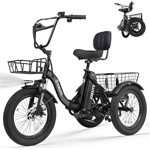 Adults Electric Trike Bike, 1200W Peak Motor & 499.2Wh Removable Battery,18x3.0 Fat Tire Foldable 3-Wheel E-Bike with Step-Thru Design, Up to 55 Miles, Gift for Parents