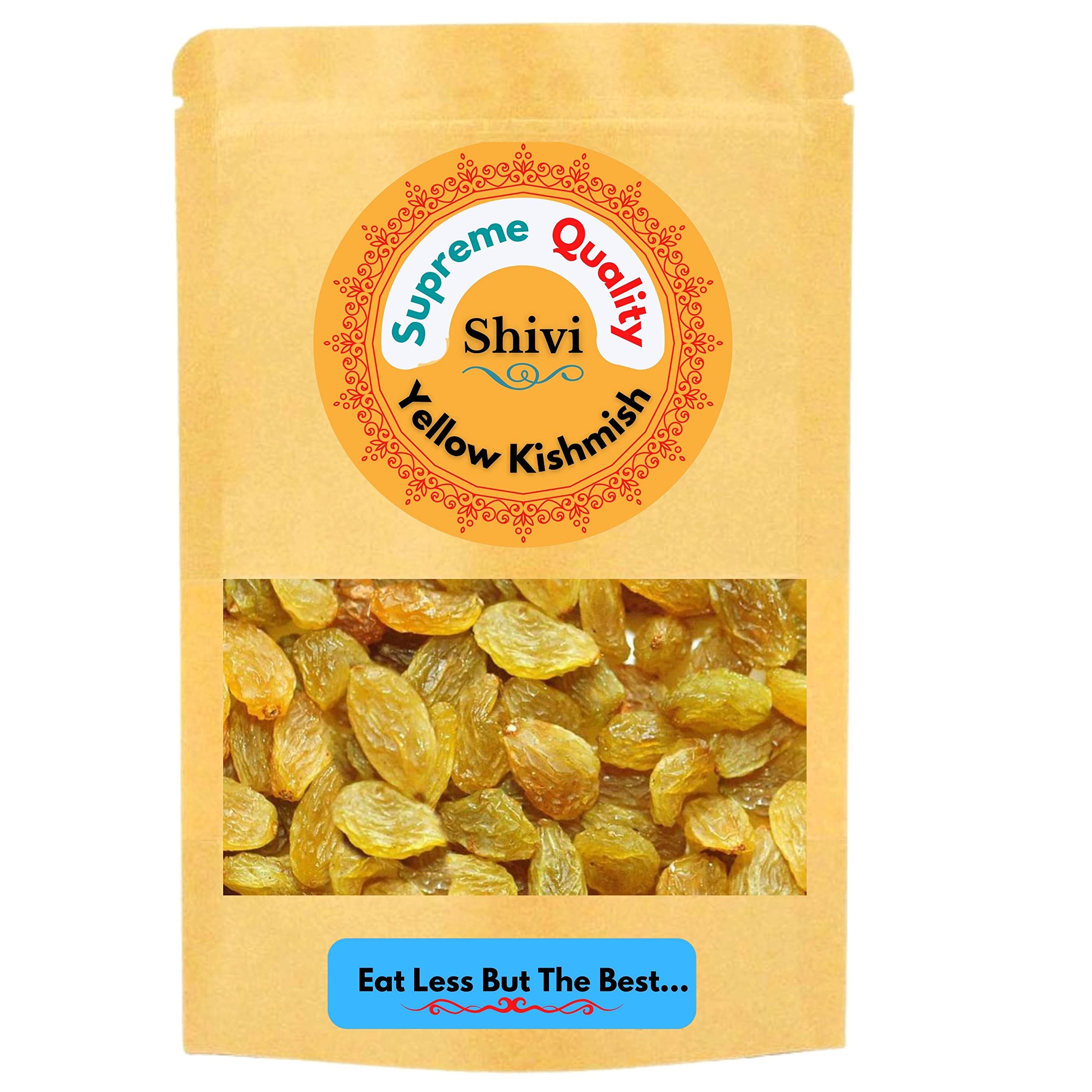 Shivi Fresh Pure and Natural Seedless Sultana Golden Raisins II Kishmish 250gm II Good Quality Kishmish II Raisins II Organic Kishmish II Good for Bone Strength and Immunity pack of 1