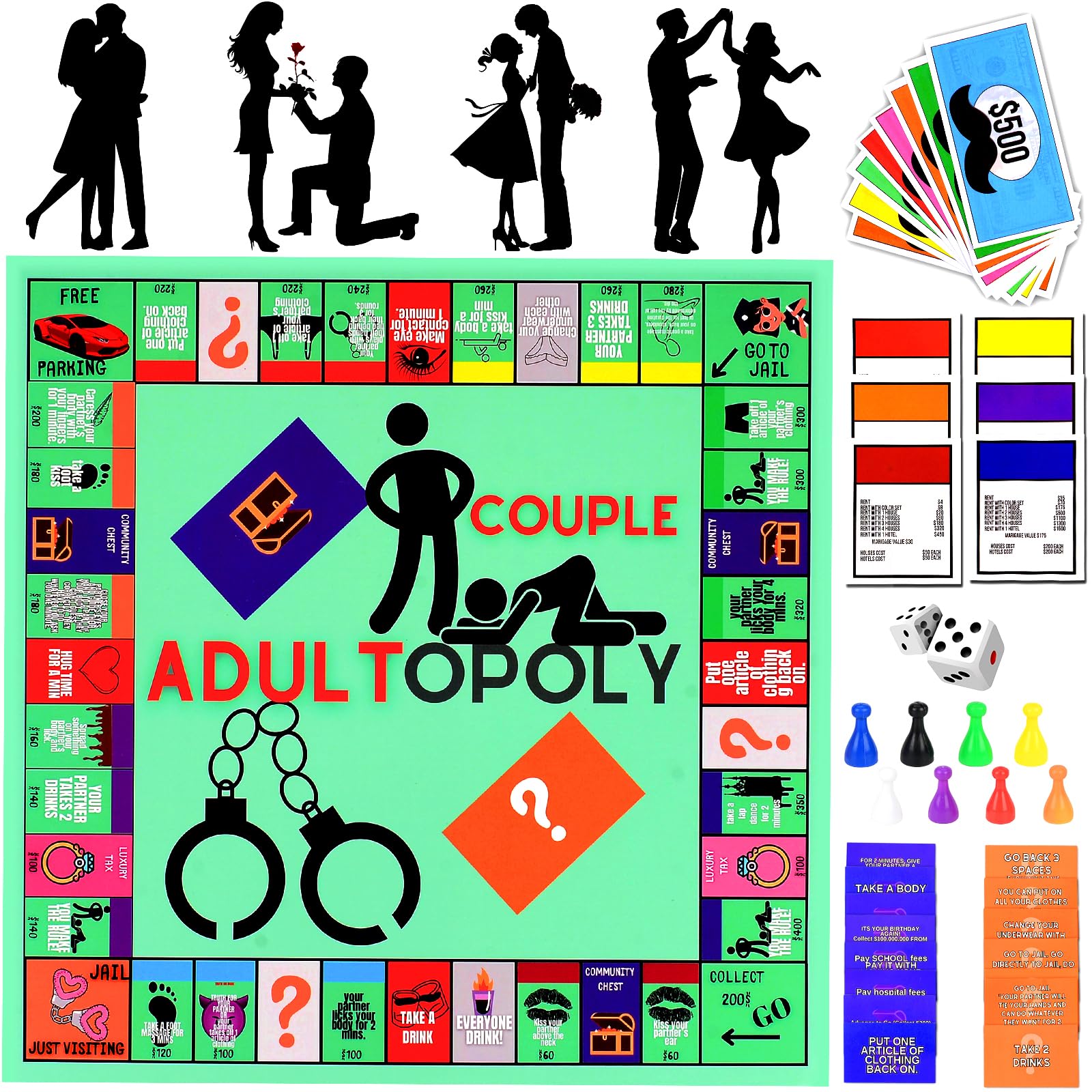 Adultopoly Gioco da Tavolo, Giochi di Coppia per Adulti