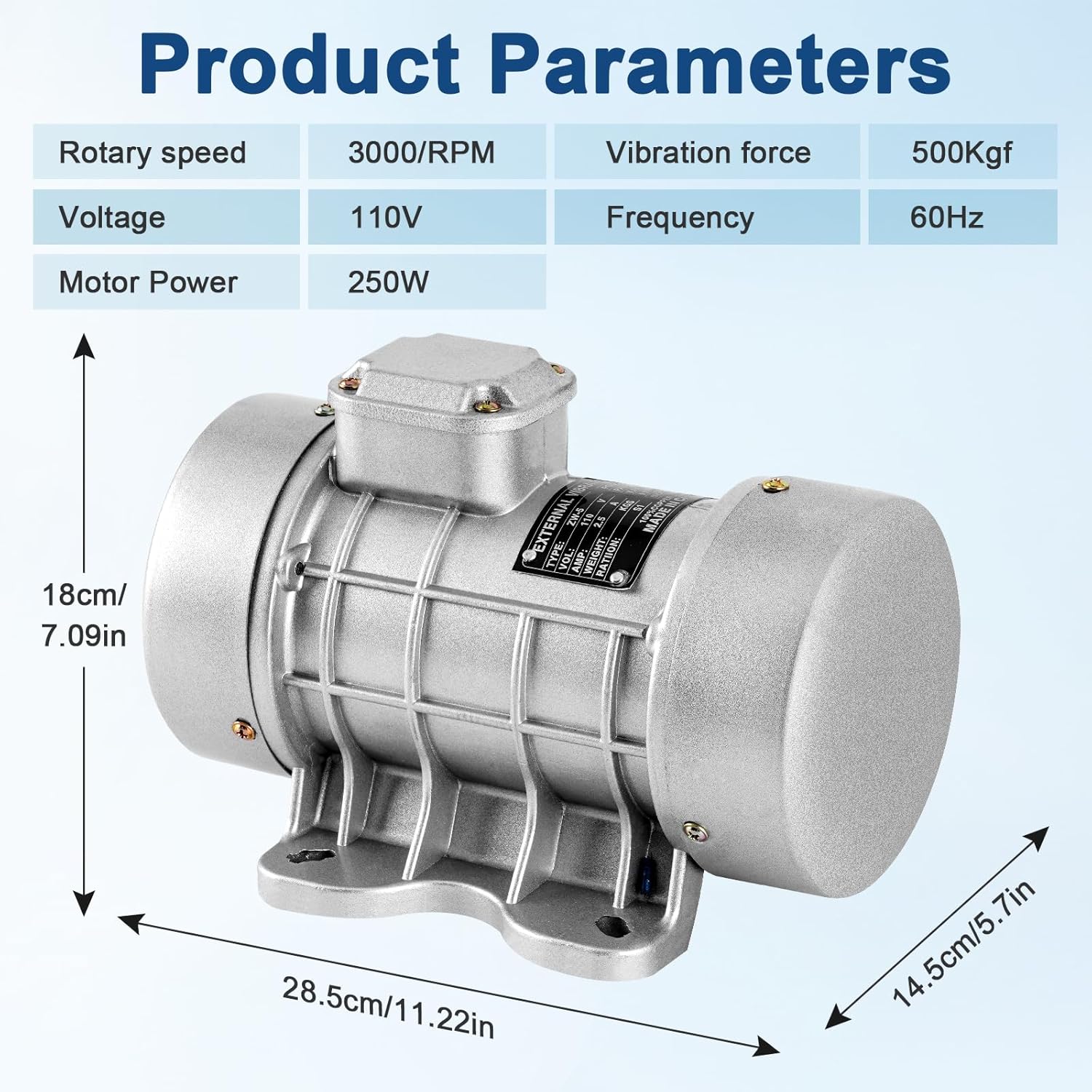 30W Concrete Vibrator Screen with Speed Controller and US Plug and 250W Concrete Vibrator Vibration Motor