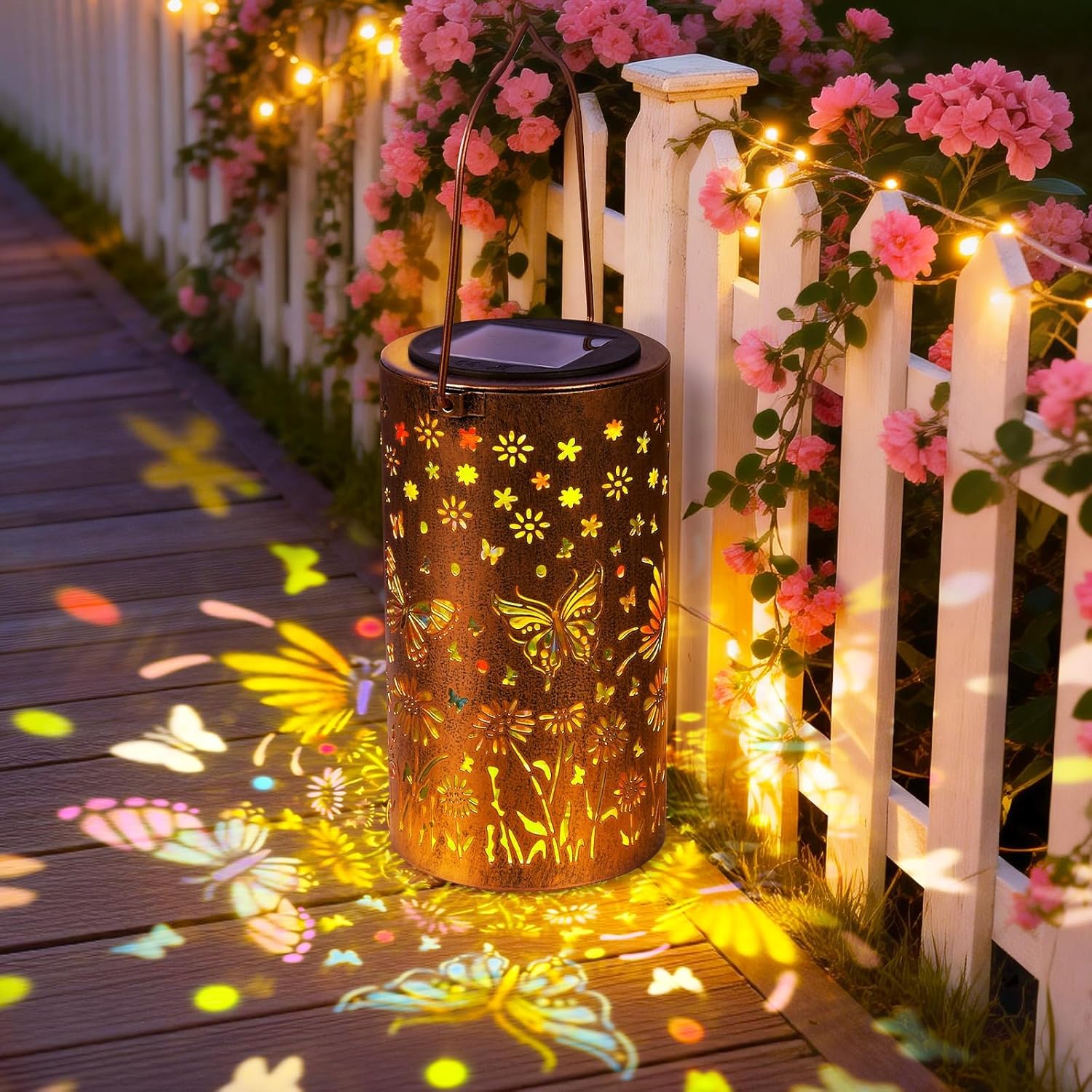 Solar Lantern for Outdoors, Garden Decoration, Sunflowers, Solar Lantern, Outdoor, Solar Lights for Outdoor Garden, LED Solar Lights, Garden Weatherproof for Balcony, Patio Decoration, Solar Lamp