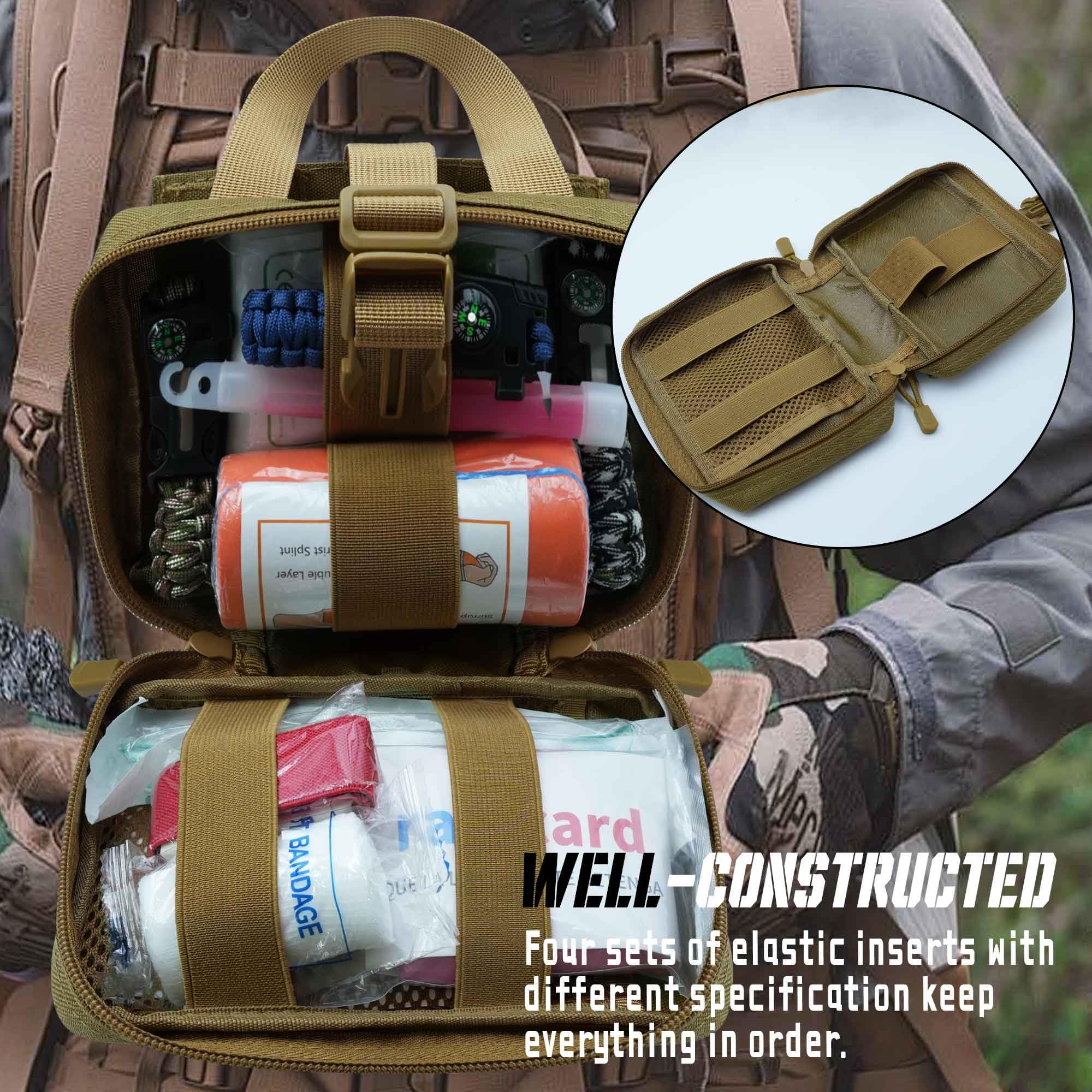 Ifak Pouch Rip Away, Molle First Aid Pouches, Tactical Duty Belt EMT Medical Holder Bag for Camping Hiking Travel - Image 3