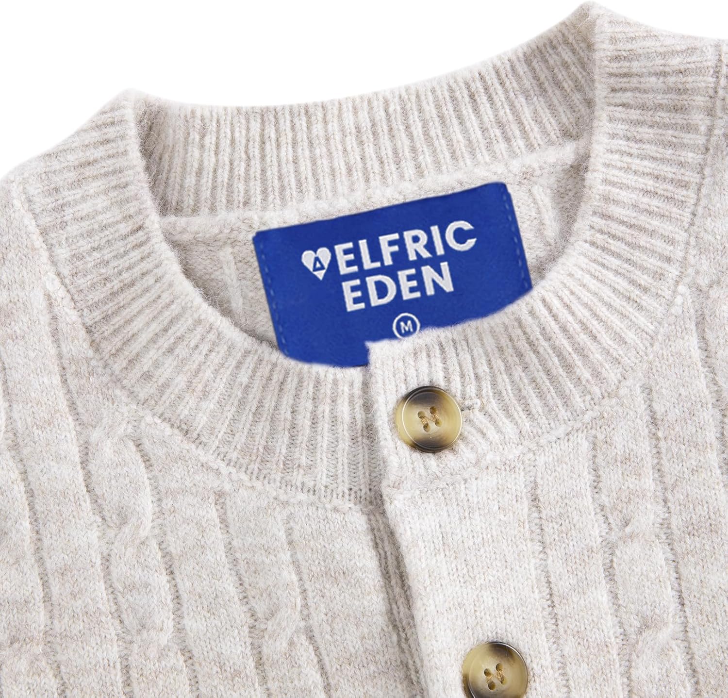 Aelfric Eden Oversized Sweaters Unisex Vintage Cable Knit Long Sleeves Buttons Crewneck Pullover Sweater Streetwear Tops