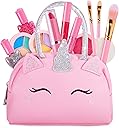 Kids Real Makeup Kit with Pink Unicorn Purse, Non Toxic Washable Make Up Set - Unicorn Toys for Girls Age 4-6, Easter Gifts for Kids, Basket Stuffers, Birthday Gift for Girl Ages 3 4 5 6 7 8 Years Old