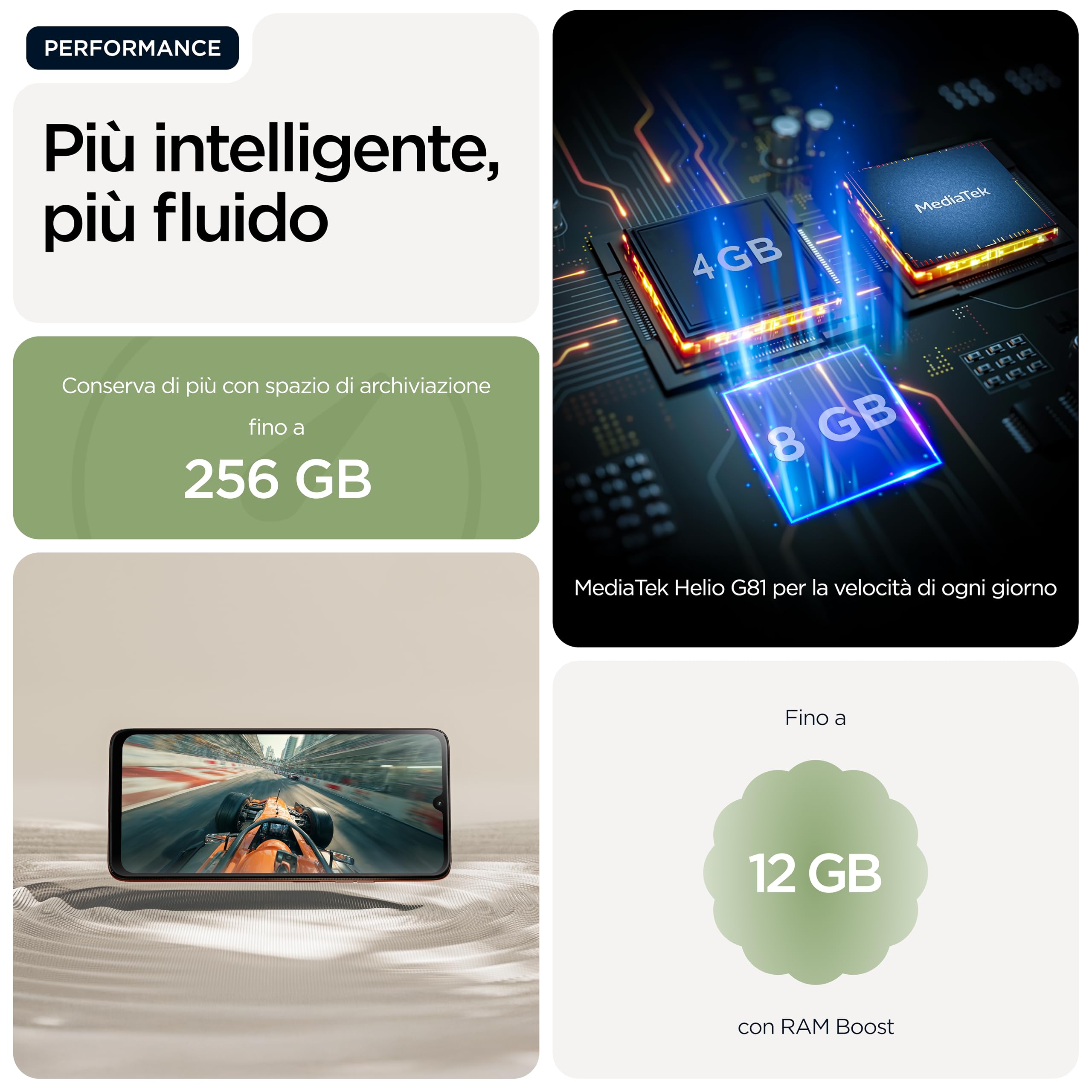 Motorola moto g06 (4/256GB, Fotocamera 50MP+flicker cam, selfie 8MP, Display HD+ 6.88", MediaTek Helio G81 Extreme, 5200mAh, Android 15), Tendril