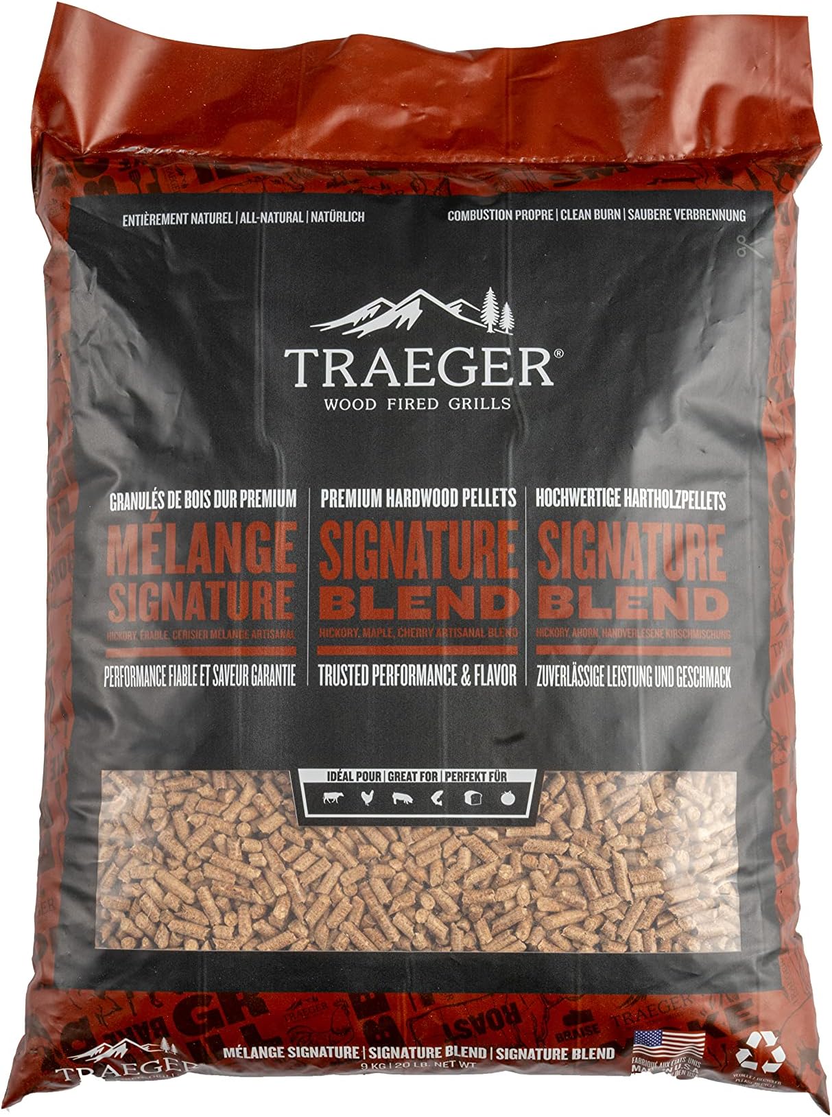 Traeger Signature Blend BBQ Wood Pellets Brown 9 kg PEL337