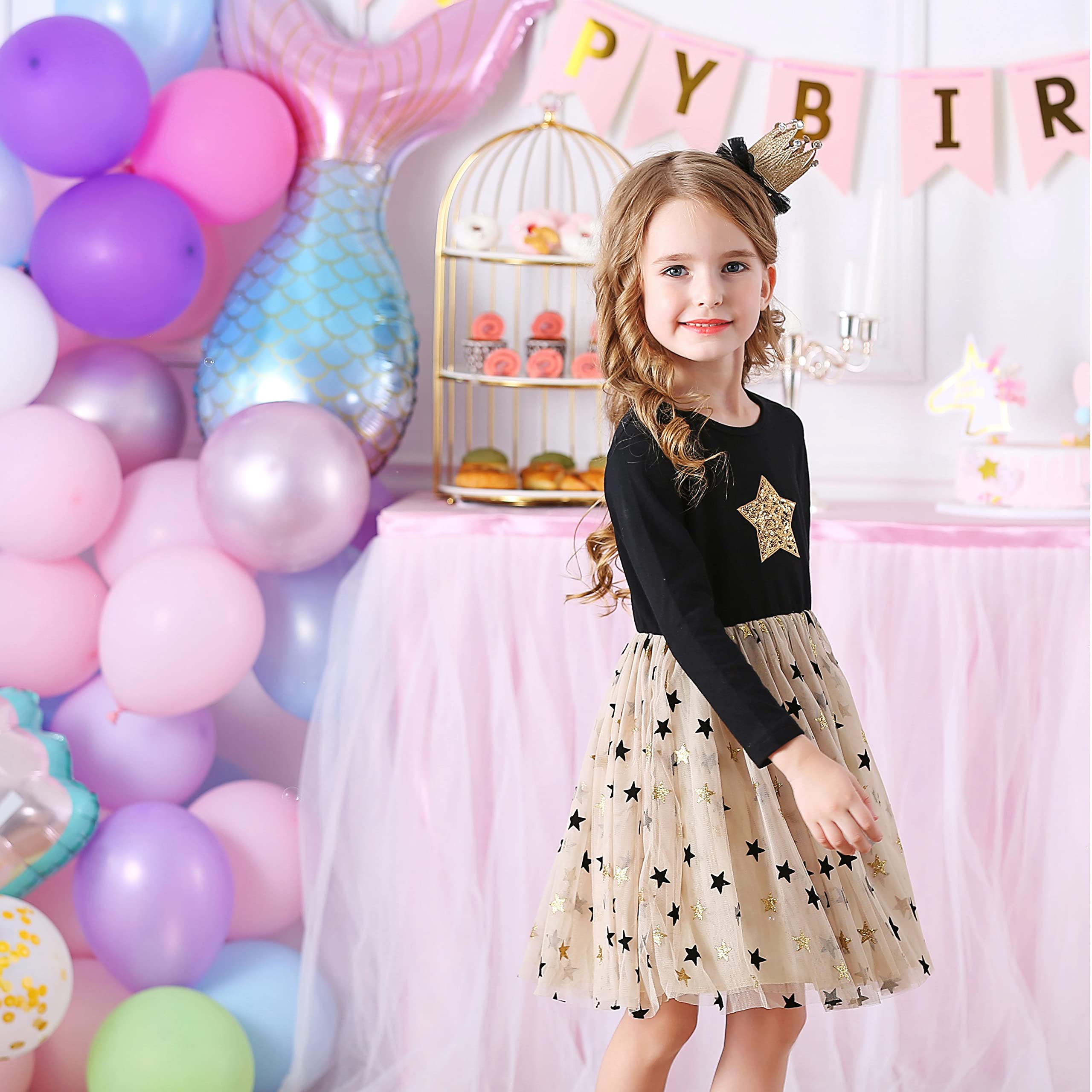 VIKITA Kid Girls Dresses Princess Animal Cartoon Tulle Party Casual Outfits Clothing 1-8 Years — view 7