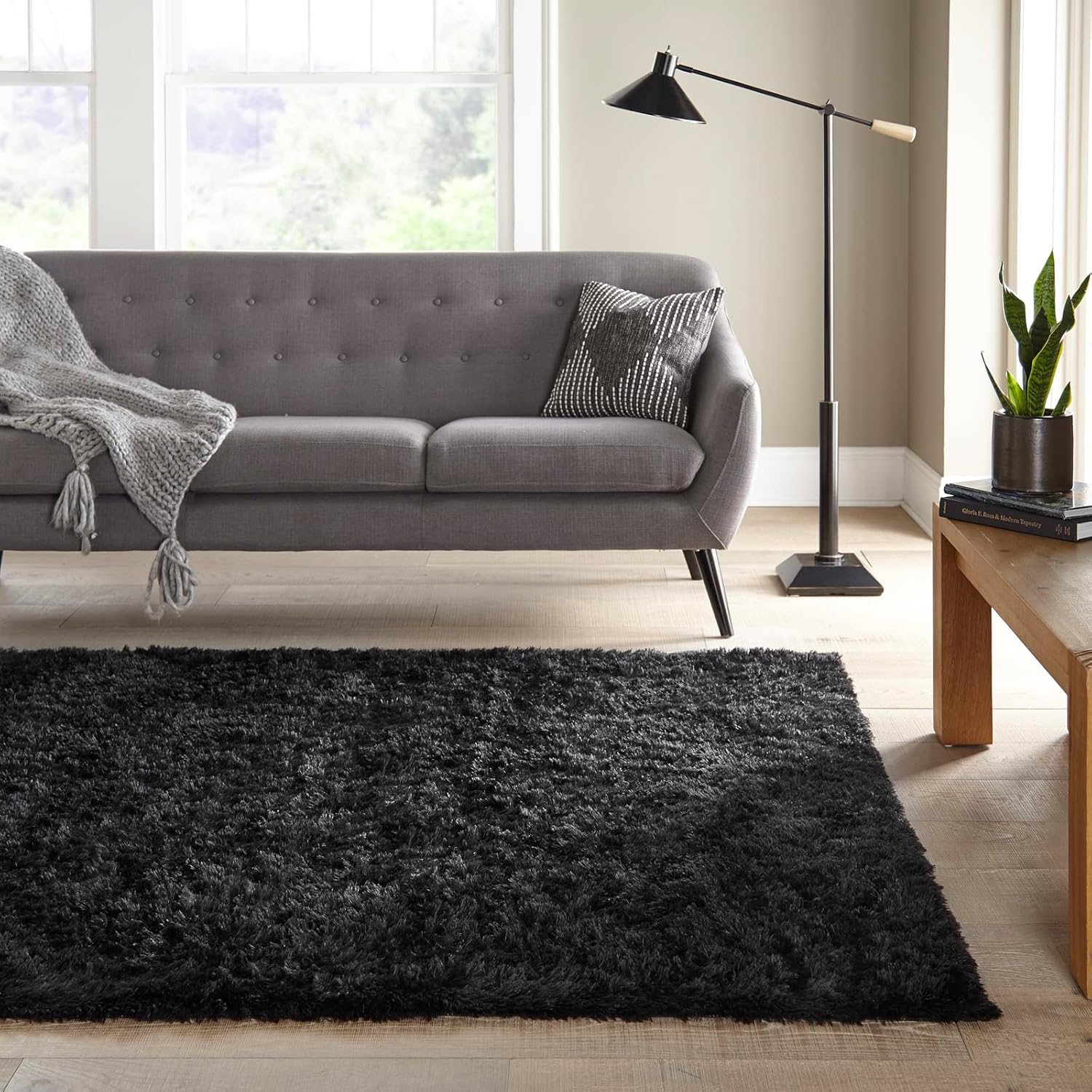 Ophanie 6x9 Charcoal Rugs for Living Room, LargeFluffy Shag Fuzzy Plush Soft Living Room Area Rugs, Floor Shaggy Carpets for Bedroom, Carpet for Kids Boys Girls Dorm Nursery Home Decor Aesthetic