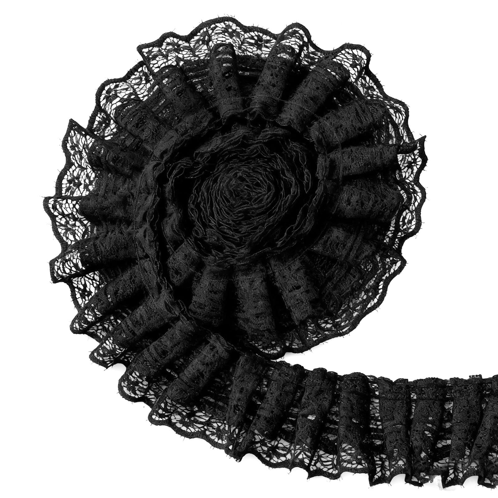 Black Lace, Black Lace Border, Laces and Border Ideal for Wedding Dress Embellishments, Party Costumes, Gift Wrapping, Home Textile Decoration and Handmade Craft Projects-image-44