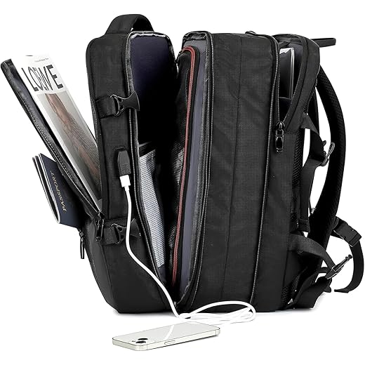 Mochila de Viagem Expansível Grande para Notebook – Executiva, Antifurto, Impermeável, com Cadeado e USB – Ideal para Avião, Trabalho e Faculdade