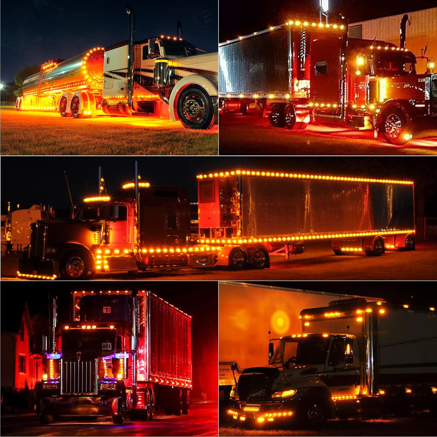 60Pack DC12V 3/4 Inch Mini LED Trailer Lights Clearance Light Front Rear Side Marker Indicators Lamp Waterproof Universal for Truck RV Camper Van Caravan Boat - (Amber/Red)