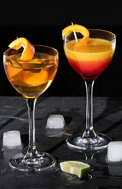 DIAMANTE Mini Cocktail Coupes Crystal Glasses 150ml | Port Sherry Glasses | Aperitif Digestif Glasses | Nick & Nora Glasses | Negroni Glasses- Auris Collection Undecorated Crystal - Set of 2
