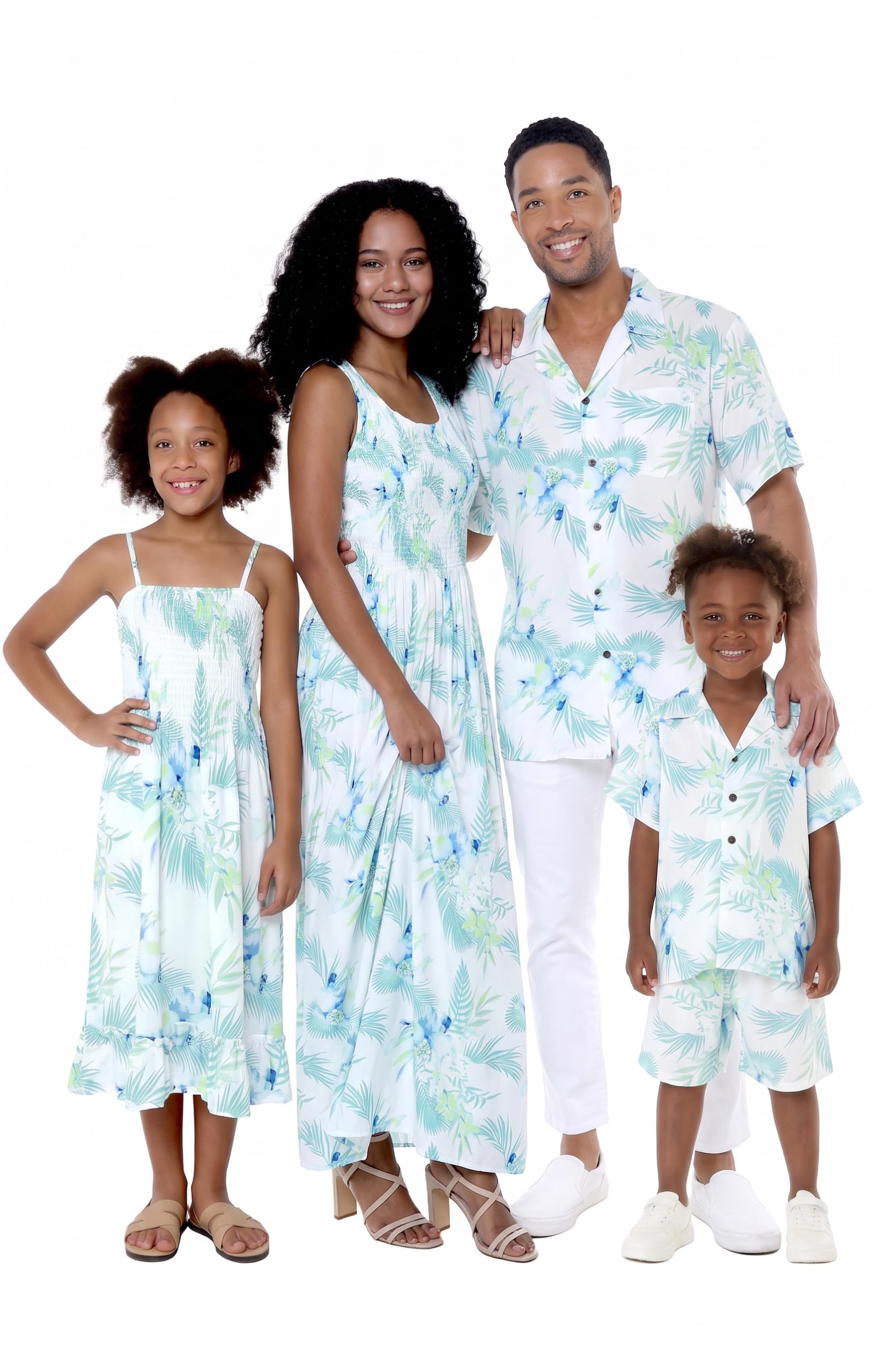 Hawaii Hangover Family Matching Hawaiian Clothes, Orchid Breeze White