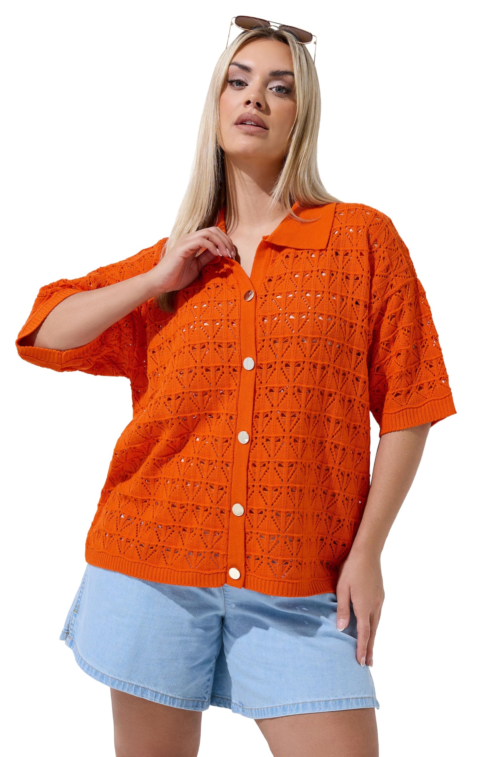 Limited Collection Curve Crochet Shirt - Women's - Plus Size Curve