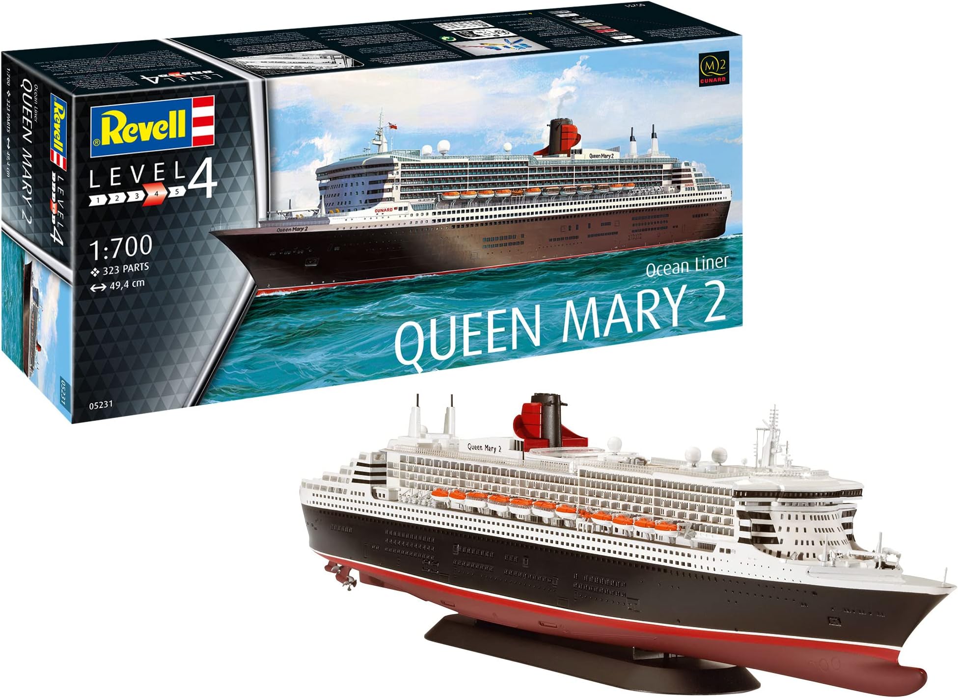 05231 Ocean Liner Queen Mary 2 1:700 Scale Unbuilt/Unpainted Plastic Model Kit