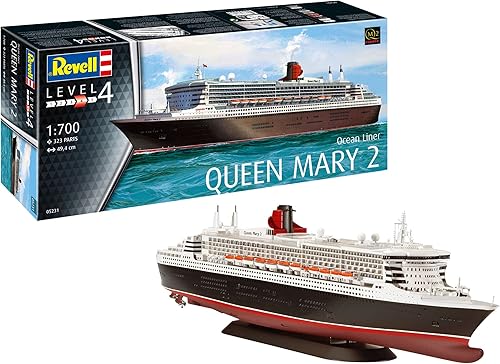 Revell 05231 Ocean Liner Queen Mary 2 1700 Scale Kit de modelo de plástico sin construirsin pintar Revell 05231 Ocean Liner Queen Mary 2 1700 Scale Kit de modelo de plástico sin construirsin pintar