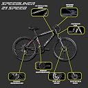 CROW - Speedliner Hybrid Cycles For Men & Adults | 21 Gear Cycle For Boys | Gear Cycle 21 Speed For Men With, Front Suspension, Disc Brakes | Ideal For 15, Years, 5.8FT,18.5 Inches, Black gallery image