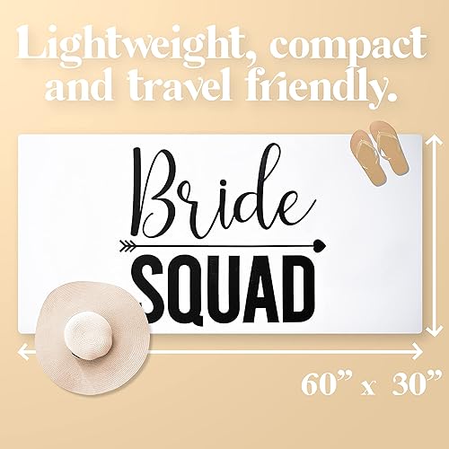 Miniatura 6 de Ethisa Toalla de escuadrón de novia para despedida de soltera en la playa, paquete de 4, diseño clásico para damas de honor para combinar con la