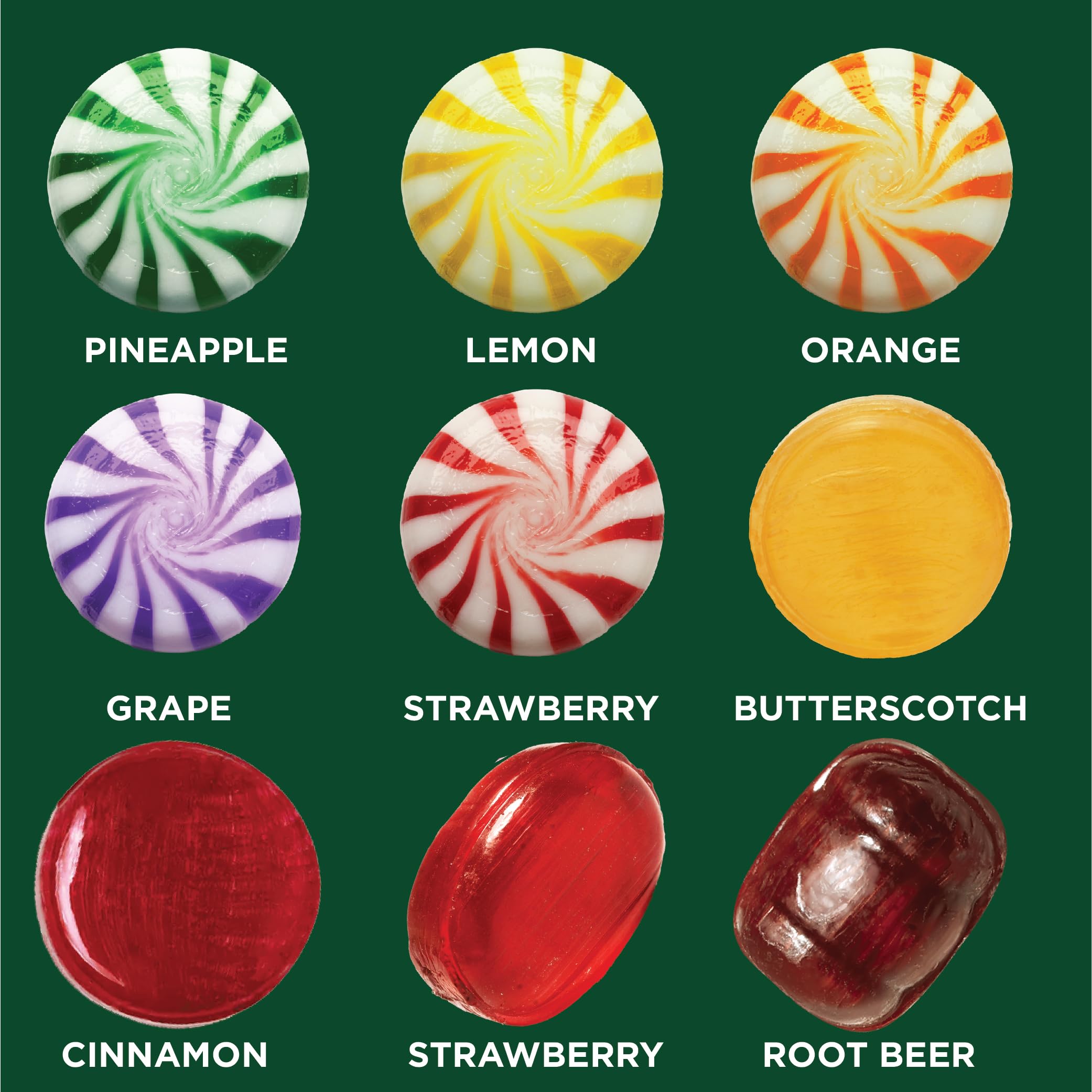 Hostess Old-Fashioned Hard Candy Assortment - 2 Pound Bulk Pack (About 150 Count) - Strawberry Bon Bons, Butterscotch, Cinnamon, Root Beer, Fruit Pinwheels