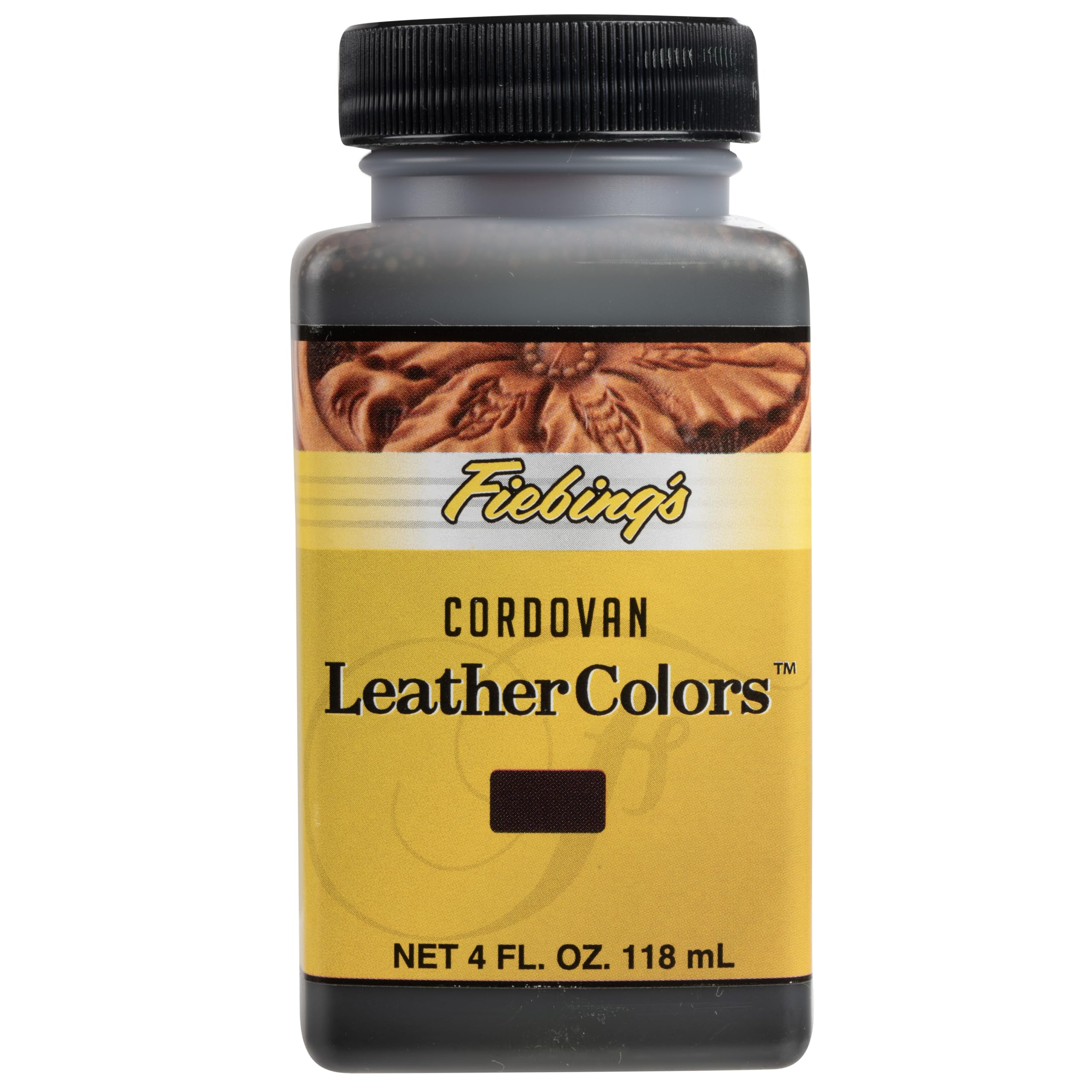 Fiebing's LeatherColors (4 Fl Oz, Cordovan) - Leather Dye for Natural Leather - Water-Based, Non-Flammable Formula - Permanent & Penetrating Color for