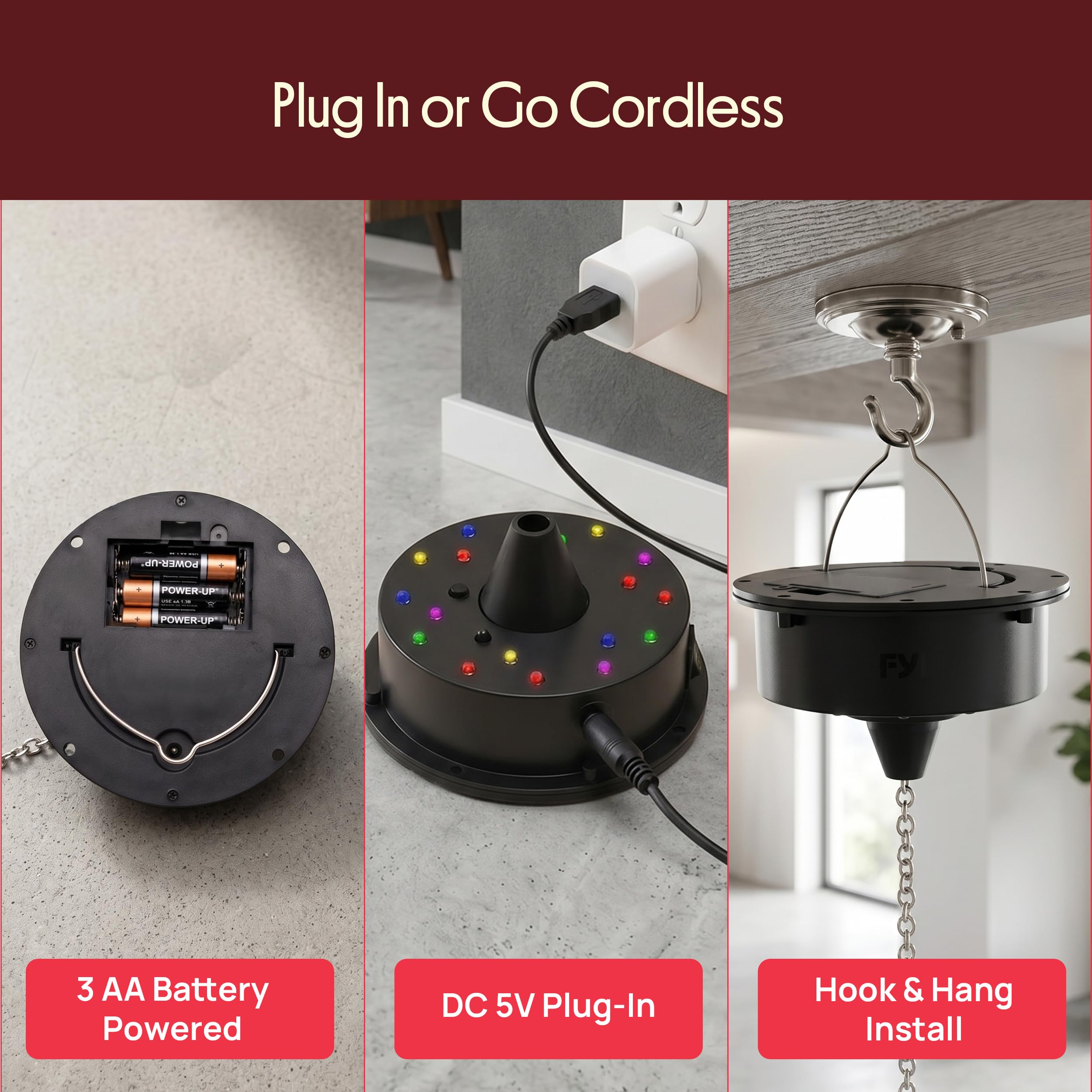 Bola de discoteca motorizada de 12 pulgadas con control remoto y luces RGBW