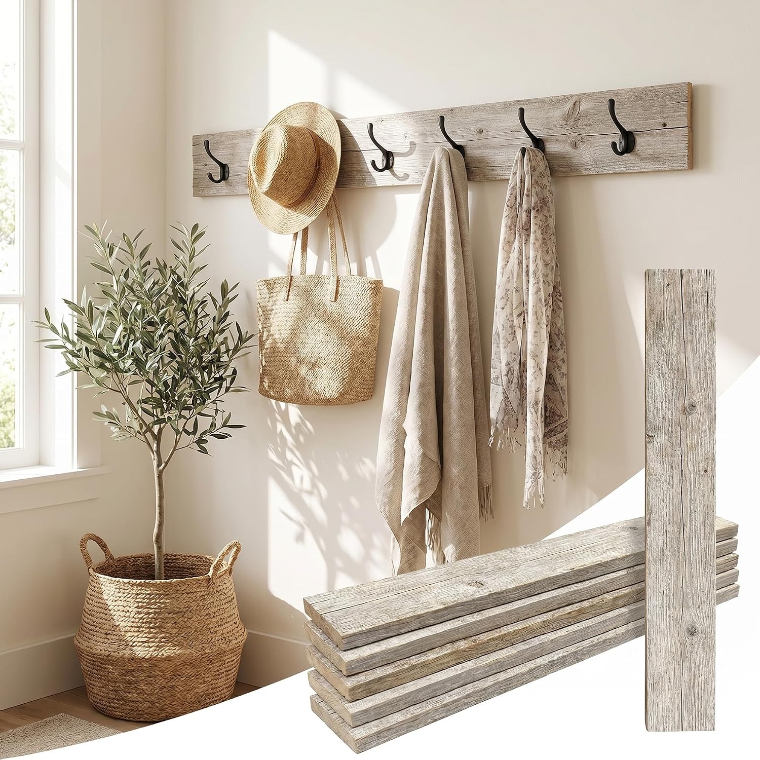 BARNWOODUSA Rustic Farmhouse Reclaimed Barn Wood Bundle 24 inch