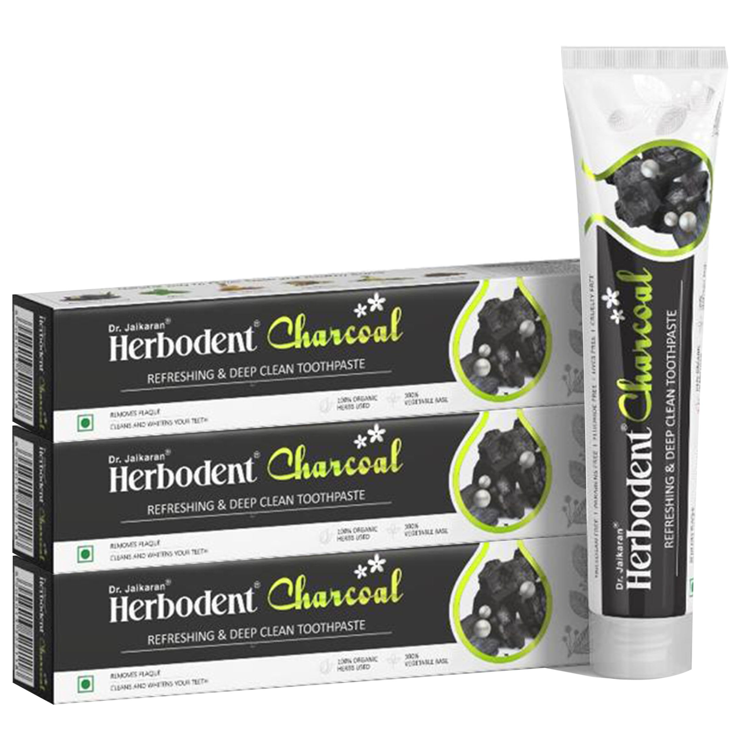 Herbodent® Charcoal Toothpaste - 100g Pack of 3 | Whitens Teeth & Fresh Breath | No Bleach, No Fluoride | Activated Bamboo Charcoal & Organic Herbs -Wheat Germ Oil, Thyme Oil, Clove Oil. (B0C4FHG1K5) Amazon Price History, Amazon Price Tracker